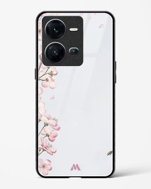 Pastel Flowers on Marble Glass Case Phone Cover (Vivo)
