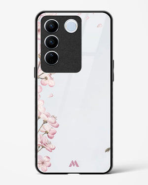 Pastel Flowers on Marble Glass Case Phone Cover (Vivo)