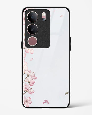 Pastel Flowers on Marble Glass Case Phone Cover (Vivo)