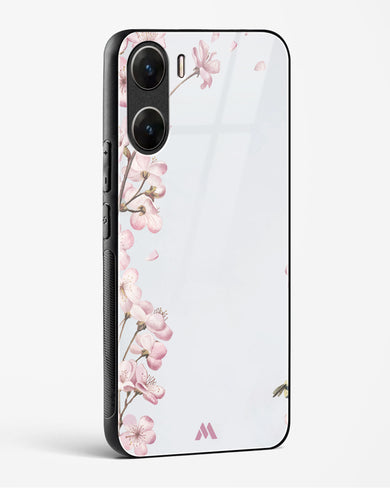 Pastel Flowers on Marble Glass Case Phone Cover-(Vivo)