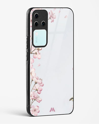 Pastel Flowers on Marble Glass Case Phone Cover (Vivo)