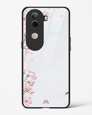 Pastel Flowers on Marble Glass Case Phone Cover (Vivo)