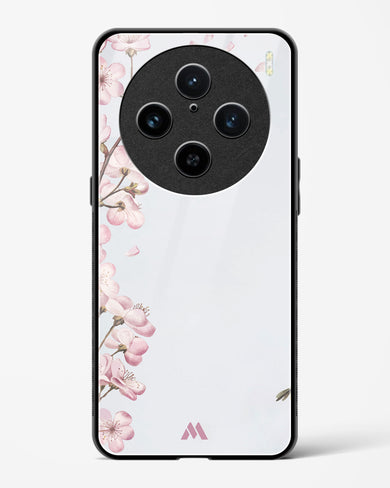 Pastel Flowers on Marble Glass Case Phone Cover (Vivo)