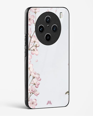 Pastel Flowers on Marble Glass Case Phone Cover (Vivo)
