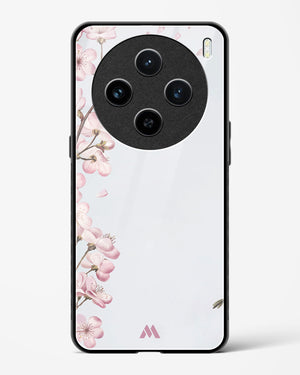 Pastel Flowers on Marble Glass Case Phone Cover (Vivo)