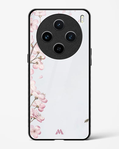 Pastel Flowers on Marble Glass Case Phone Cover (Vivo)