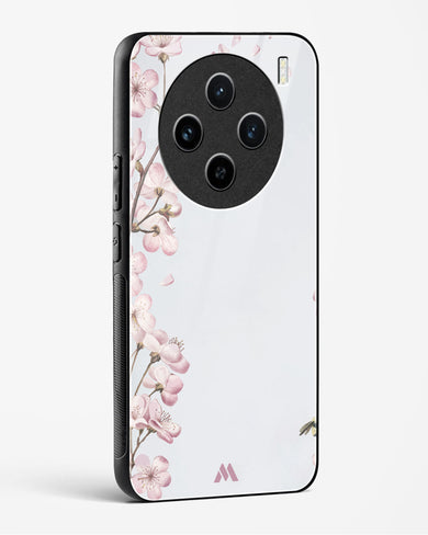 Pastel Flowers on Marble Glass Case Phone Cover (Vivo)