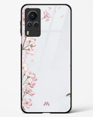 Pastel Flowers on Marble Glass Case Phone Cover (Vivo)