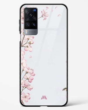 Pastel Flowers on Marble Glass Case Phone Cover-(Vivo)