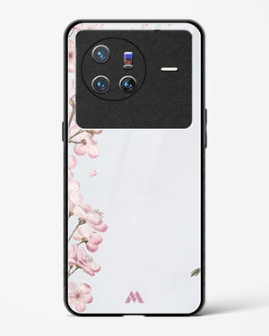 Pastel Flowers on Marble Glass Case Phone Cover-(Vivo)