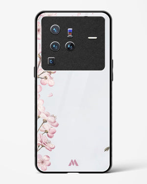 Pastel Flowers on Marble Glass Case Phone Cover (Vivo)