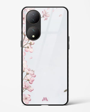 Pastel Flowers on Marble Glass Case Phone Cover (Vivo)