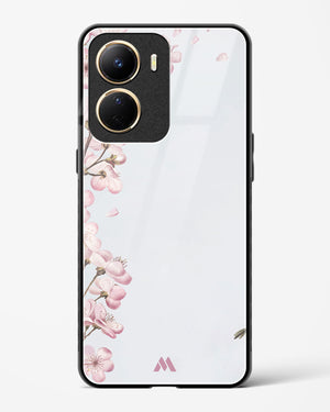 Pastel Flowers on Marble Glass Case Phone Cover-(Vivo)