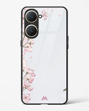 Pastel Flowers on Marble Glass Case Phone Cover (Vivo)