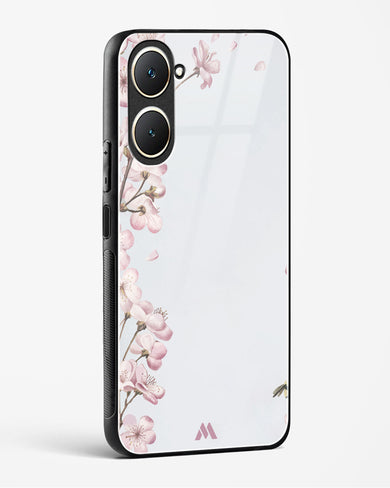 Pastel Flowers on Marble Glass Case Phone Cover (Vivo)