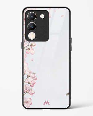 Pastel Flowers on Marble Glass Case Phone Cover (Vivo)