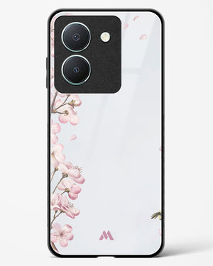 Pastel Flowers on Marble Glass Case Phone Cover (Vivo)