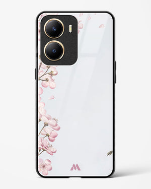 Pastel Flowers on Marble Glass Case Phone Cover-(Vivo)