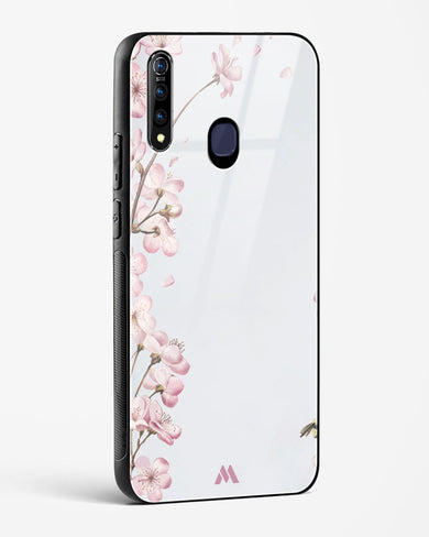Pastel Flowers on Marble Glass Case Phone Cover (Vivo)