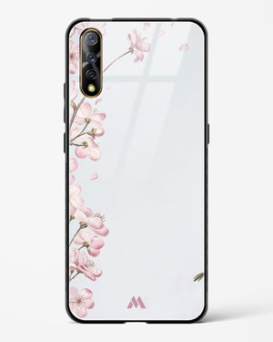 Pastel Flowers on Marble Glass Case Phone Cover-(Vivo)