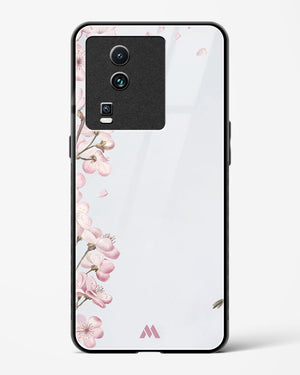 Pastel Flowers on Marble Glass Case Phone Cover-(Vivo)