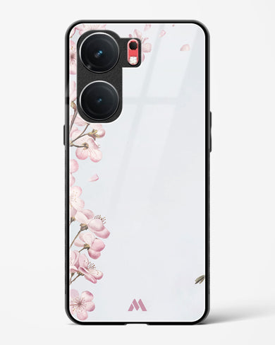 Pastel Flowers on Marble Glass Case Phone Cover (Vivo)