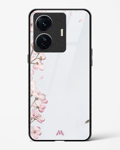 Pastel Flowers on Marble Glass Case Phone Cover (Vivo)
