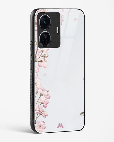 Pastel Flowers on Marble Glass Case Phone Cover (Vivo)