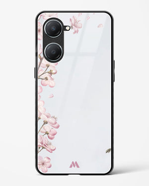 Pastel Flowers on Marble Glass Case Phone Cover (Vivo)