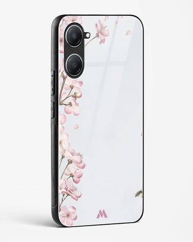 Pastel Flowers on Marble Glass Case Phone Cover (Vivo)
