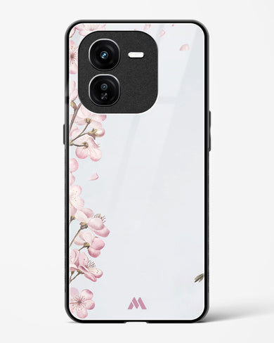 Pastel Flowers on Marble Glass Case Phone Cover (Vivo)