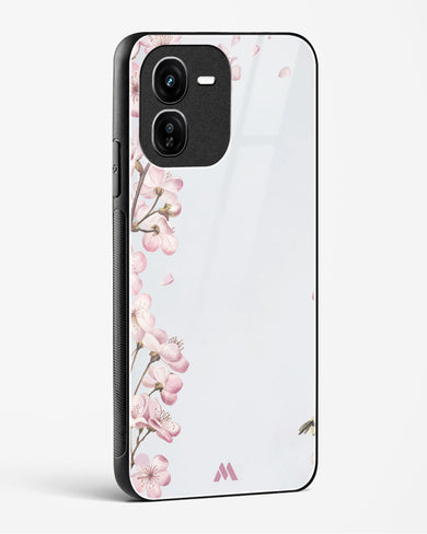 Pastel Flowers on Marble Glass Case Phone Cover (Vivo)