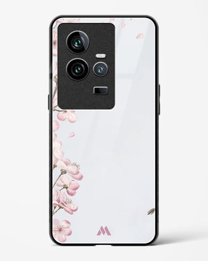 Pastel Flowers on Marble Glass Case Phone Cover (Vivo)