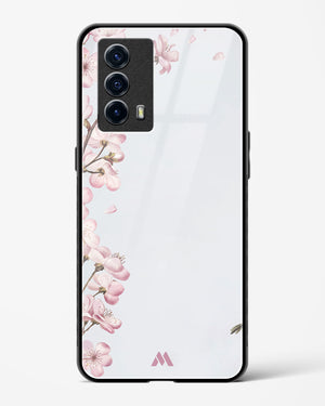 Pastel Flowers on Marble Glass Case Phone Cover-(Vivo)