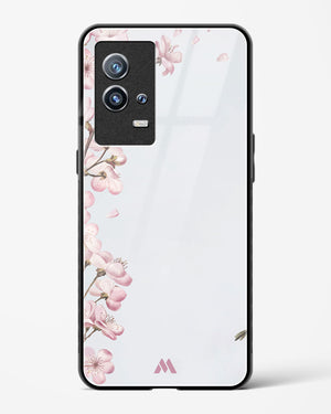 Pastel Flowers on Marble Glass Case Phone Cover-(Vivo)