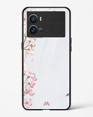 Pastel Flowers on Marble Glass Case Phone Cover (Vivo)