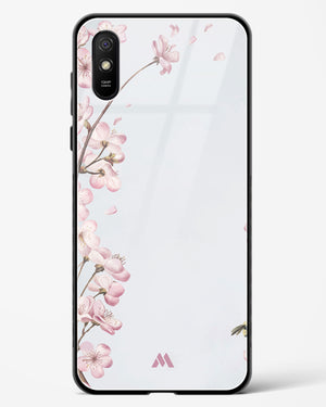 Pastel Flowers on Marble Glass Case Phone Cover-(Xiaomi)