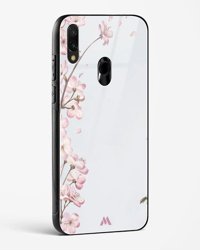 Pastel Flowers on Marble Glass Case Phone Cover-(Xiaomi)