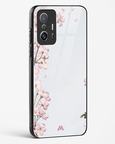 Pastel Flowers on Marble Glass Case Phone Cover-(Xiaomi)