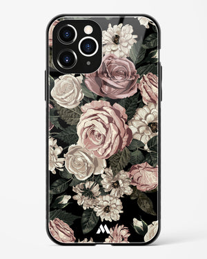 Floral Midnight Bouquet Glass Case Phone Cover-(Apple)