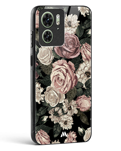 Floral Midnight Bouquet Glass Case Phone Cover-(Motorola)
