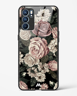 Floral Midnight Bouquet Glass Case Phone Cover-(Oppo)
