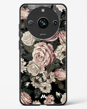 Floral Midnight Bouquet Glass Case Phone Cover-(Realme)