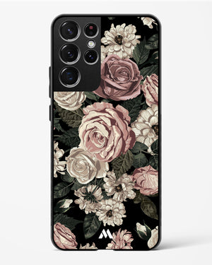 Floral Midnight Bouquet Glass Case Phone Cover-(Samsung)