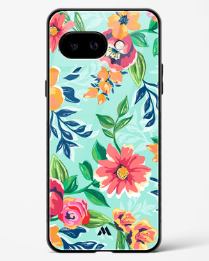 Flower Print on Canvas Glass Case Phone Cover (Google)