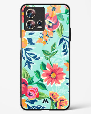 Flower Print on Canvas Glass Case Phone Cover (Motorola)