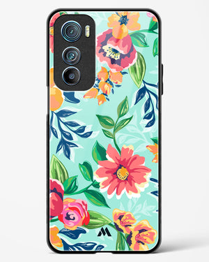 Flower Print on Canvas Glass Case Phone Cover-(Motorola)