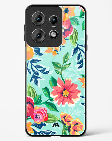 Flower Print on Canvas Glass Case Phone Cover (Motorola)
