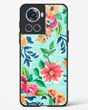 Flower Print on Canvas Glass Case Phone Cover (OnePlus)