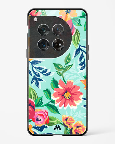 Flower Print on Canvas Glass Case Phone Cover (OnePlus)